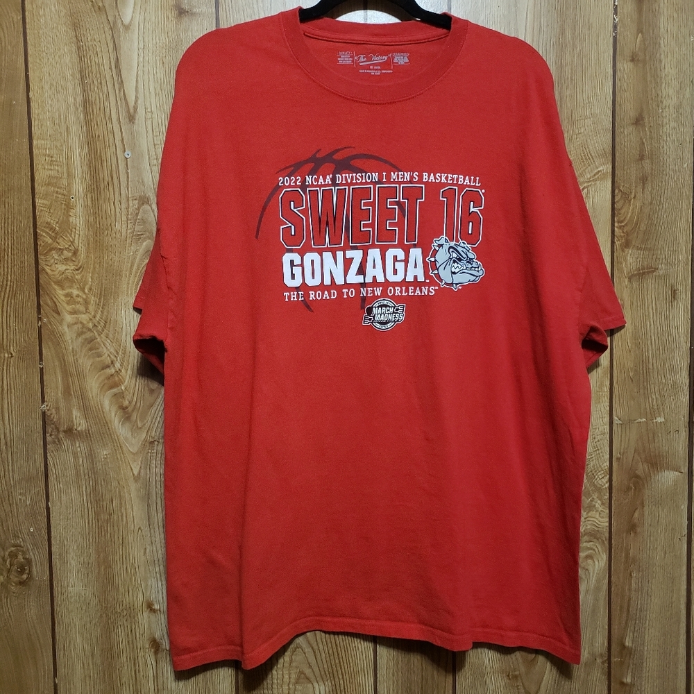 Gonzaga University Bulldogs Basketball Sweet 16 NCAA 2022 Tee Red XXL Cotton